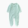 / Infant Toddler Boys Girls Clothes Private Label Long Sleeve 100% Cotton Zipper Pajamas Baby Footed Romper