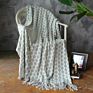 Acrylic Throw Blanket Hand Woven Knit Blankets and Throws with Fringe Tassel for Couch Sofa Bed