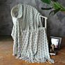 Acrylic Throw Blanket Hand Woven Knit Blankets and Throws with Fringe Tassel for Couch Sofa Bed