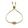 Adjustable 18K Gold Plated Brass Chain Natural Gemstone Faceted Labradorite Teardrop Charm Bracelet