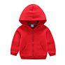 Autumn and Zipper Hooded Boy's and Girl's Children's Sweater with Fleece Pure Color Zipper Hoodies for Kids Children