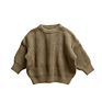 Autumn Newly Baby Girls Solid Color Cardigan Oversized Knit Kids Sweaters