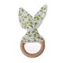 Baby Boy Bunny Ear Teether Safe Organic Wood Teething Ring Baby Teething Toys
