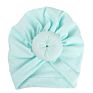 Cotton Solid Color With Donuts Knotted Newborn Headscarf