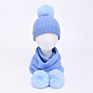 Baby Hat Sets Children Real Big Fur Pom Pom Beanie Wool Cashmere Knitted Kids Hat and Scarf Set