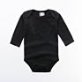 Baby Long-Sleeve Bodysuit Romper with Plain Simple Knitted