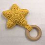 Baby Rattle Teething Toys Crochet Nursering Baby Play Gym Star Teether Toy with Wood