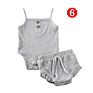 Baby Ribbed Set Sleeveless Vest Rompers + Shorts 2Pcs Outfit Solid Color