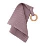 Baby Teether Blanket Muslin Lovey Baby Pacifier Blanket Wooden Teether Newborn Security Blanket