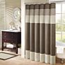 Bathroom Shower Rayon Stitching Stripe Modern Microfiber Shower Curtain,Extra Long Shower Curtain with Small Eyelet
