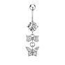 Beach Gold/Silver Plated Stainless Steel Body Piercing Jewelry Women Star Crystal Moon Pendant Belly Button Rings Barbell
