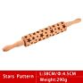 Beech Wood Embossed Rolling Pin Baking Cookies Noodle Biscuit Fondant Cake Cute Dough Pattern Wooden Laser Engraved Rolling Pin