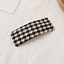 Black and White Fabric Hair Bb Clip for Elegant Lady Tick Tack Clip Hair Accessories for Thin Hair