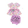 Blue Tie Dye Dress Set Kids Girl Girls Clothing Sets Kids Girls Short Set without on Maniking