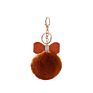 Bm1110 Purple Bow Rhinestone Pom Pom Keychain Fluffy Ball Key Chain Faux Fur Ball Keyrings for Girls Women