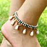 Bohemian Ethnic Wind Hand-Woven Bells Water Drop Bracelet Retro Copper Beads Turquoise Beach Anklet Female