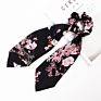 Butterfly Hair Tie Floral Print Bandana Personalized Designer Luxury Long Scarf Hair Scrunchies