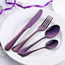 Buygo 4 Pcs 1010 Cutlery Gift Set Fork Knife Spoon Restaurant Party Tableware Eating Utensils Black Flatware Silverware Set