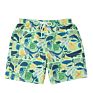 Cartoon White Cute Mens Boys Swim Shorts with Mesh Liner