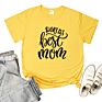 Casual Style Letters Short Sleeve round Neck Tops Women's Blouses & Shirts
