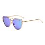 Cat Eye Vintage Designer Rose Gold Mirror Sunglasses for Women Metal Reflective Flat Lens Sun Glasses Female Oculos