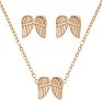 Charm Unique Lady Gift Gold Butterfly Owl Pearl Necklace Earrings Jewelry Set for Women