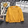 Children's Clothing Kid's Autumn and Solid Color round Neck Pullover Sweater Candy Color Base Shirt Sweater