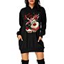 Christmas Hoodies Women Long Sleeve Sweatshirt Christmas Printed Pocket Women Sweatshirt Dress Hoodies
