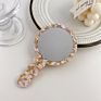 Color Cellulose Acetate round Single Side Handle Cosmetic Mirror Girls Gift Portable Makeup Mirror