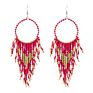 Colorful Handmade Seed Beads Earrings Boho Tassel Long Earrings for Women Jewelry