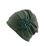 Colorful Women Chemo Cap Turban Headwear Church Hat Plain Single Flower Beanie