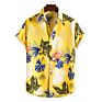 Cotton Hawaiian Shirts Printing Short Sleeves Casual Mens Shirts