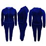 Cute plus Size Women Clothing Long Sleeve Velvet Hoodie Jogger Two Piece Shirt and Pants Set Outfits Fall 5Xl 2 Pc Blazer Sets