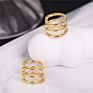 Cz Diamond Simple Ear Cuffs 18K Gold Plated Clip on Earrings Non Pierced for Women
