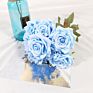 D-Rb002 Novel Design Autumn Dusty Rust Blue Silk Rose Artificial Flowers Bouquet for Wedding Home Decoration