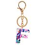 Direct Real Flower Resin Accessory Colorful Girl Alphabet Acrylic 26 Letters Resin Keychain