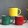 Eco-Friendly Bone Solid Color Glaze Ceramic Mug Drinkware Camping Coffee Enamel Mug Cup