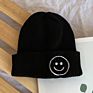 Ee282 Knit Beanies Kids Smile Face Knitted Beanie Hats Skull Cap Slouchy Cuffed Smile Printing Toddler Warm Beanie Caps