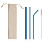 Eeo-Friendly Reusable Drinking Straws Set with Bag Customized Logo 304 Stainless Steel Metal Straw