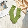 Embroidered Coral Velvet Socks Thickened Home Smile Face Women Floor Socks