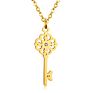 Fashionable Retro Ethnic Classical Pattern Hollow Key-Shaped Pendant Necklace