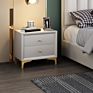 Faux Leather Upholstered Modern Nightstand Bedside Tables for Bedroom