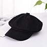 Fitted Navy Baker Boy Hats Flat Brim Checked Berets Hat for Women