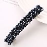 Four Row Diamond Fishing Line Braided One Word Clip Spring Rhinestone Ladies Hairpin