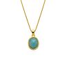 Free Sample Jewellery 18K Gold Plated Oval Gemstone Charm Necklaces for Women Jewellery