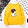 Fresh Pattern Couple Pullover Loose and Versatile Women's round Neck Pullover Long Sleeve round Neck Sweater