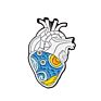 Funny Cartoon White Organ Heart Enamel Brooch Lapel Pin Collar Shirt Badges Love Rose Brooch Pins