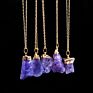 Gold Chain Quartz Necklace Crystal Chakra Rock Necklace Pendant Colorful Rainbow Natural Stone Necklace