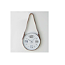 Gold Wall Clock Nordic Vogue Mute Movement Glass Clock Minimalist Home Decor Pu Leather Belt Hanging Clock