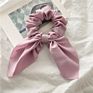 Hair Scrunchies Solid Color Silk Satin Women Bowknot Kids Hair Accessories Scrunchies Bow